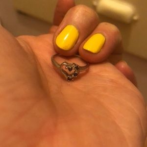 Heart Shaped Ring with Gems